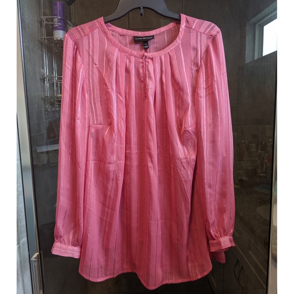 NWT Lane Bryant Rose Keyhole Shimmer Top - Picture 4 of 9